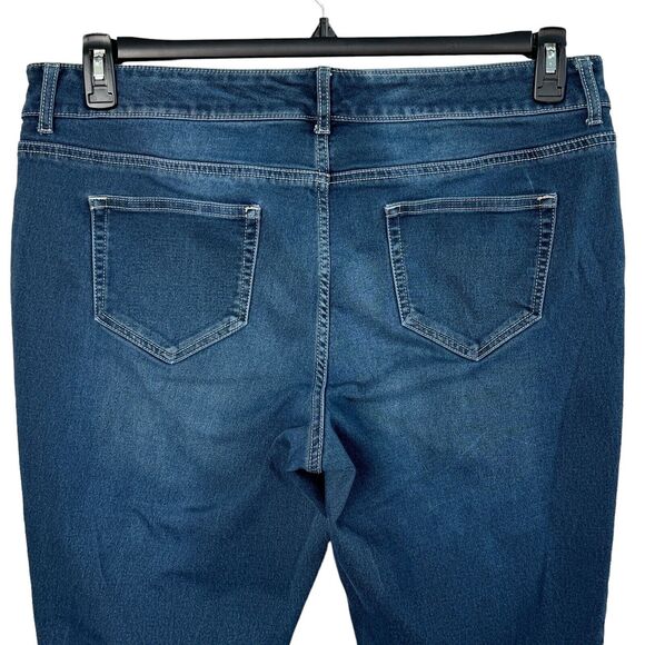 Maurices SZ 20R Jeggings Jeans Whiskered Stretch Rear Pockets Zip-Fly Blue - Picture 5 of 8